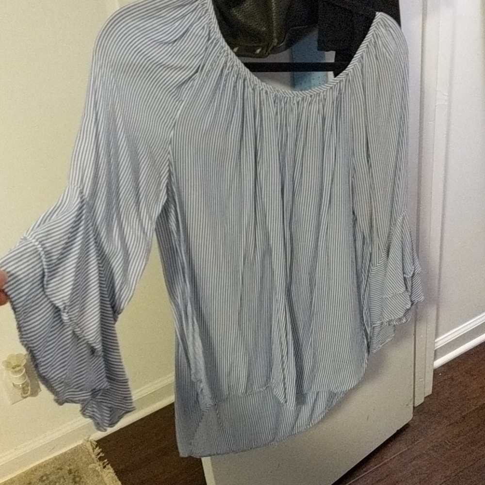 Blue and white stripped top